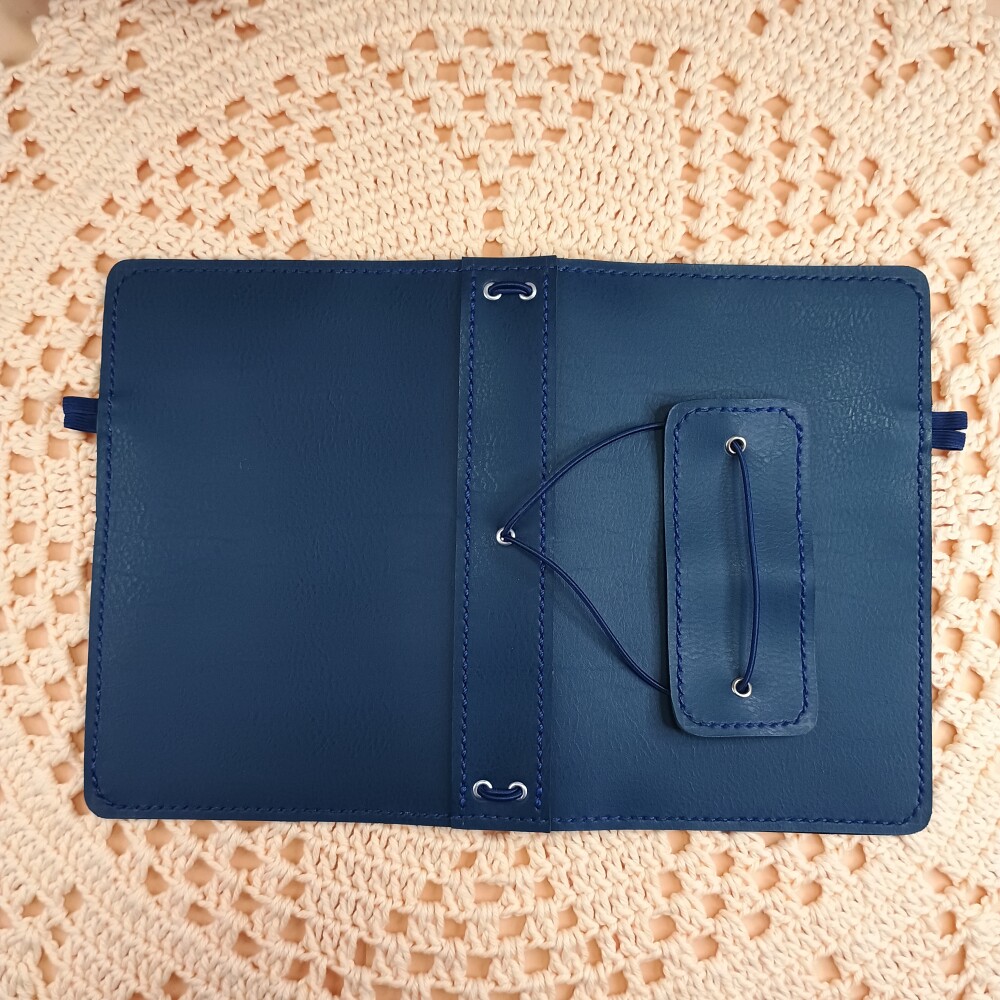 Capa A5 tipo Midori Azul Marinho Traveler's Notebook