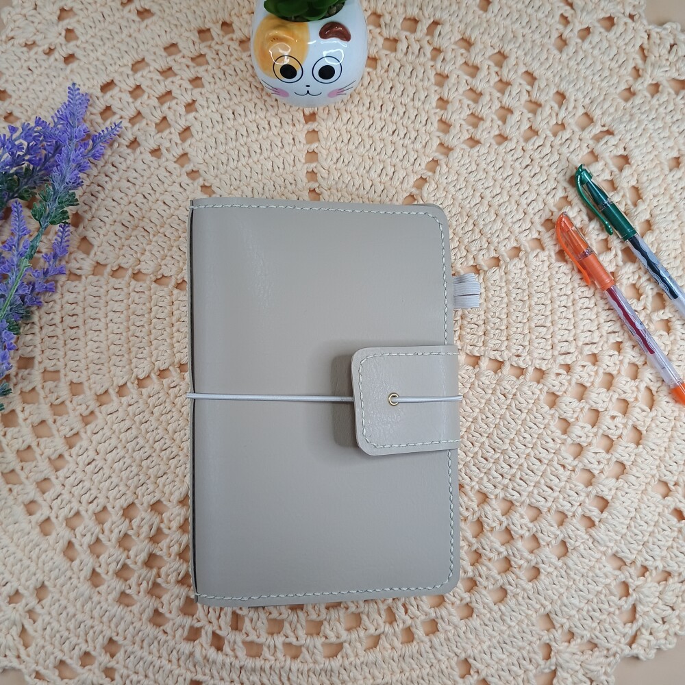 Capa A5 tipo Midori Bege para 4 cadernos
