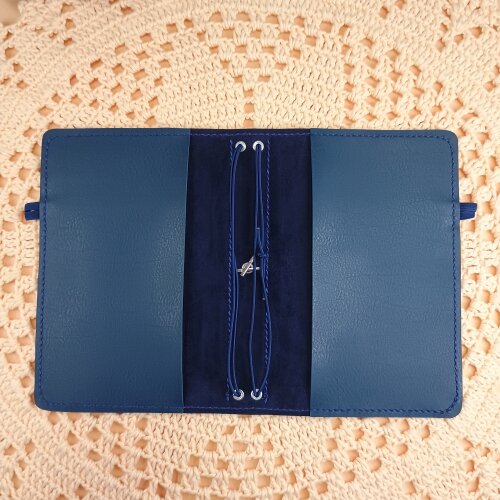 Capa A5 tipo Midori Azul Marinho Traveler's Notebook