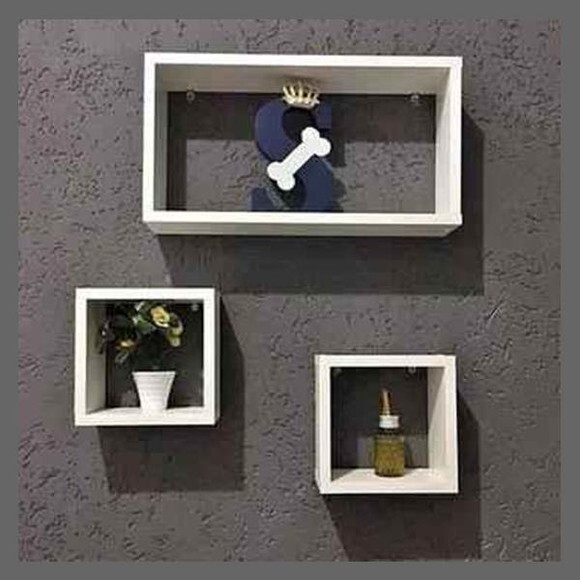 Kit 2 Nichos Quadrados e 1 Retangular Decoração