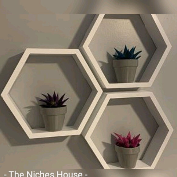 Kit 3 Nichos Colmeia/hexagonal/quarto/sala/decoração/sextava
