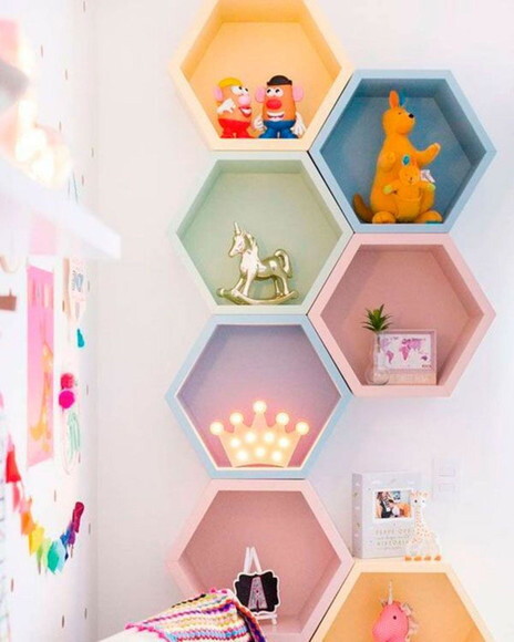 Kit 6 Colmeias Hexagonal Sextavado Colorido Infantil