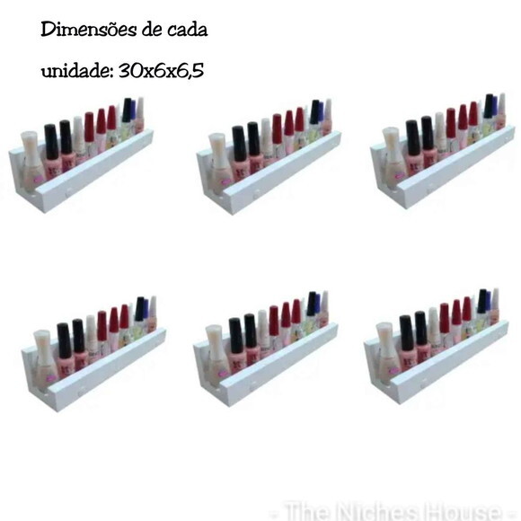 Kit com 6 nichos/prateleira porta esmaltes
