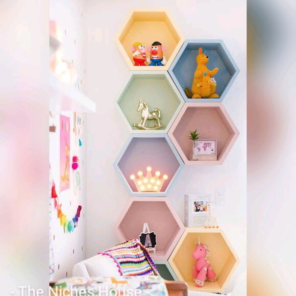Kit Nichos Hexágonos, Colmeia, Sextavado Bebe Decoraçao