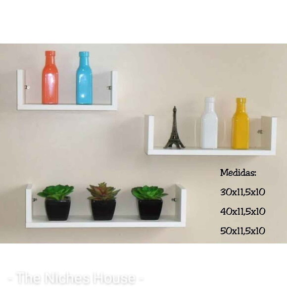 Kit Nichos Prateleira U Decoração