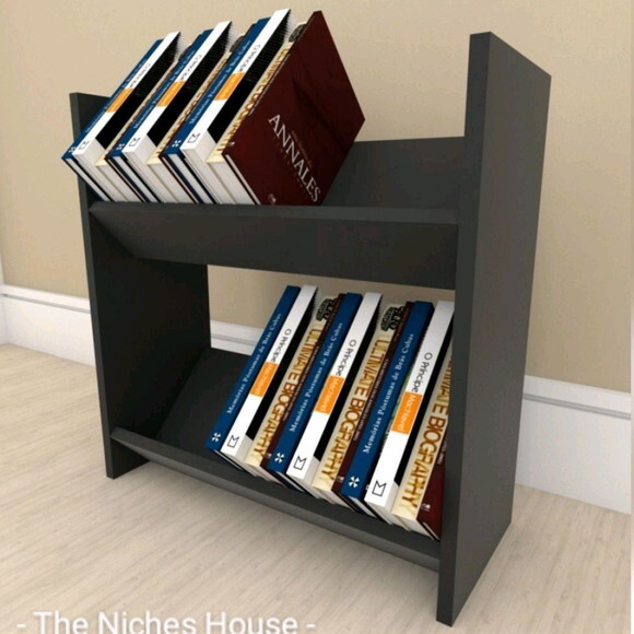 Livreiro de Chão Duplo mdf Estante Decoração Organizador