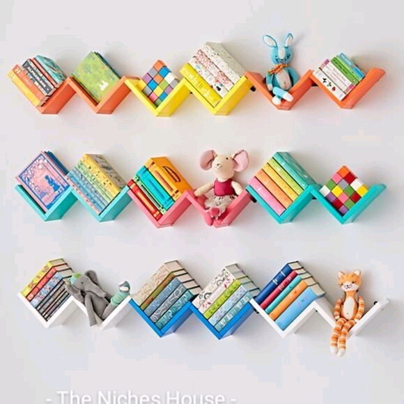Livreiro Zig Zag para Livros Brinquedoteca (unidade)