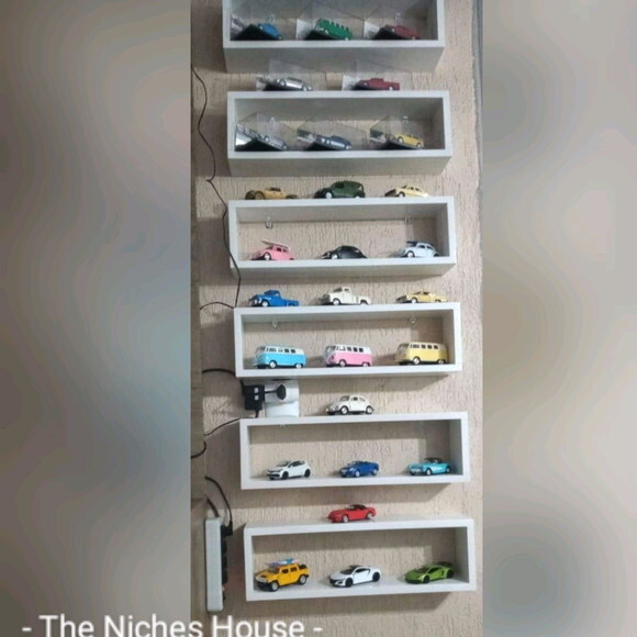 Nicho para Carrinhos Expositor Coleções Retangular