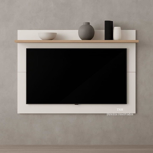 Painel mdf Branco para Sala Pequena com Prateleira