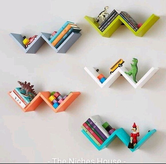 Prateleira Zig Zag Livreiro Brinquedoteca Infantil (unidade)