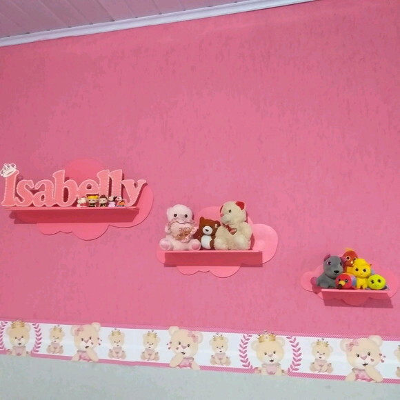 Prateleiras Nuvem para quarto infantil (3 unidades 1p,1m,1g)