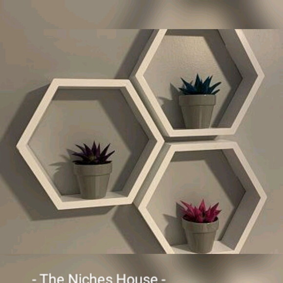 Trio de Nichos Colmeia Hexagonais Sextavado