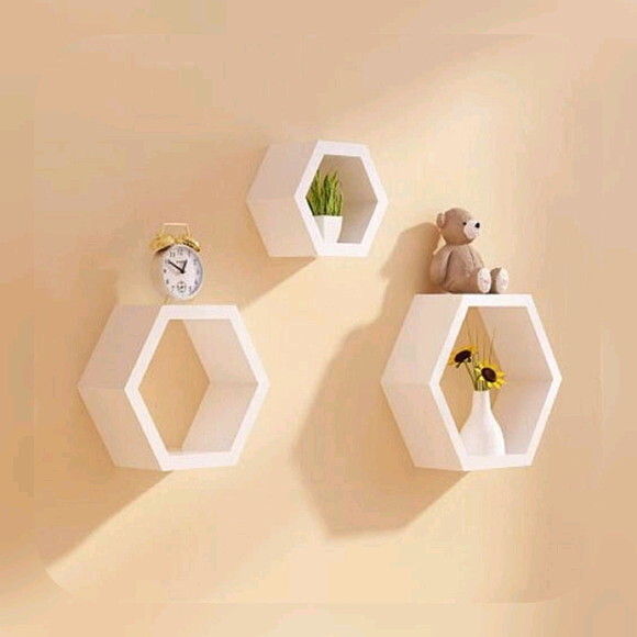 Trio de Nichos Colmeia Hexagonal Sextavado P,m,g