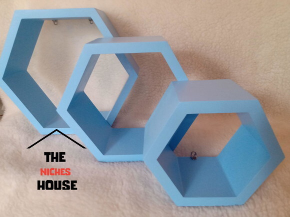 Trio de Nichos Colmeia Hexagonal Sextavado P,m,g