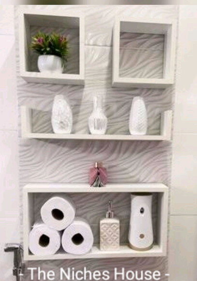 Conjunto Nichos para Banheiro com Prateleira