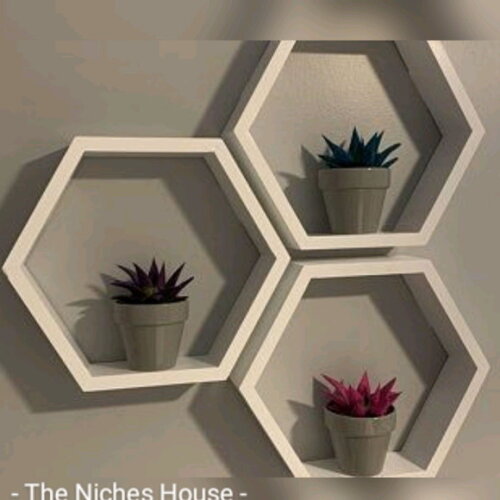 Kit 3 Nichos Colmeia/hexagonal/quarto/sala/decoração/sextava