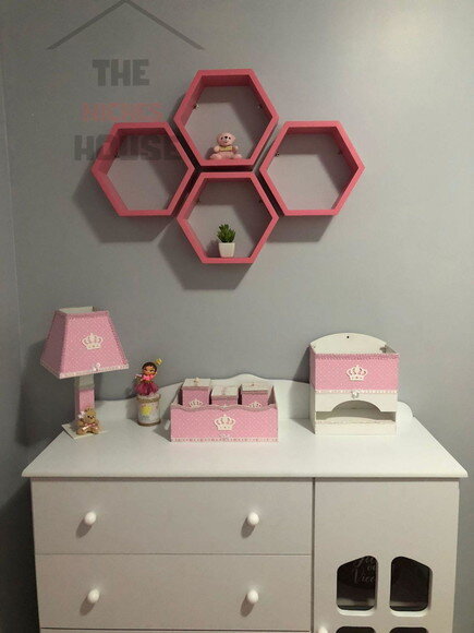 Kit com 4 Unidades de Nichos Colmeia Hexagonal Sextavado
