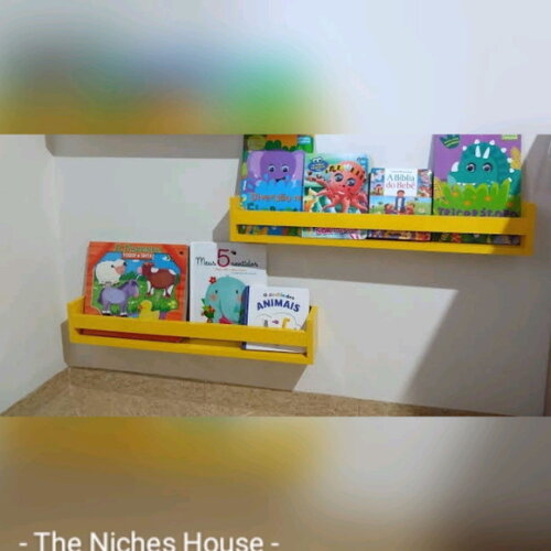Kit de 4 Prateleiras 50 cm Infantil Livreiro Brinquedoteca