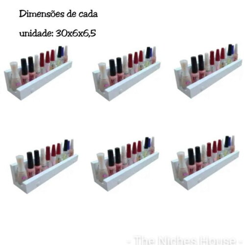 Kit com 6 nichos/prateleira porta esmaltes
