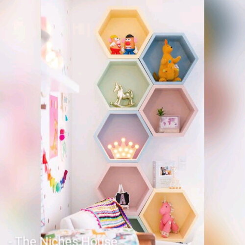 Kit Nichos Hexágonos, Colmeia, Sextavado Bebe Decoraçao
