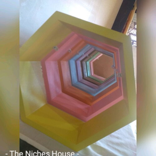 Nicho Colmeia Hexagonal (4 Unidades)mdf Decoração 30x26,5x10