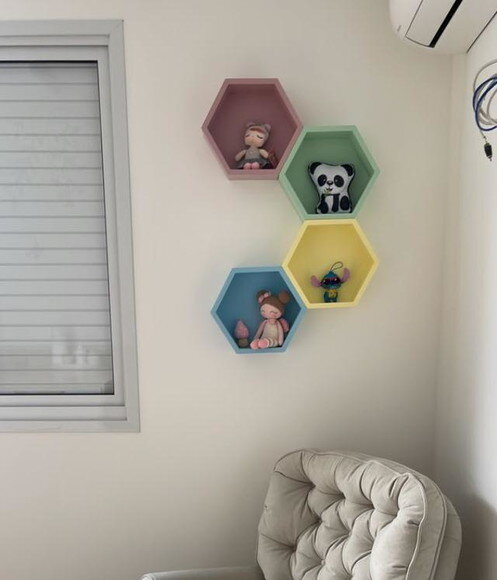 Nicho Hexagonal Colmeia Sextavado Quarto Bebê (unidade)