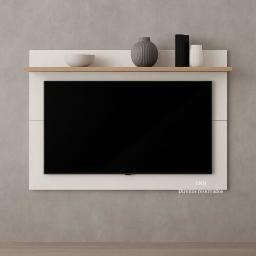 Painel mdf Branco para Sala Pequena com Prateleira