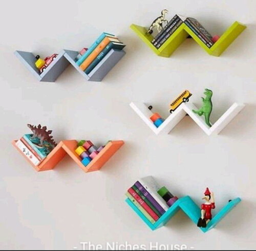 Prateleira Zig Zag Livreiro Brinquedoteca Infantil (unidade)