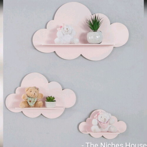 Prateleiras Nuvem para quarto infantil (3 unidades 1p,1m,1g)
