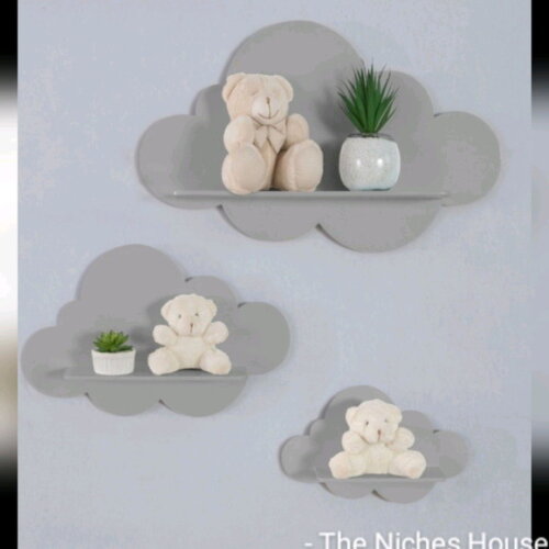Prateleiras Nuvem para quarto infantil (3 unidades 1p,1m,1g)