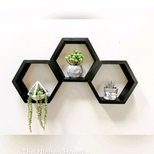 Trio de Nichos Colmeia Hexagonais Sextavado