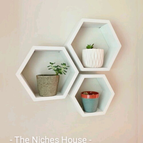 Trio de Nichos Colmeia Hexagonal Sextavado P,m,g