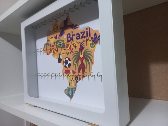 Quadro Porta Chaveiros Personalizado - Estampa do Brasil