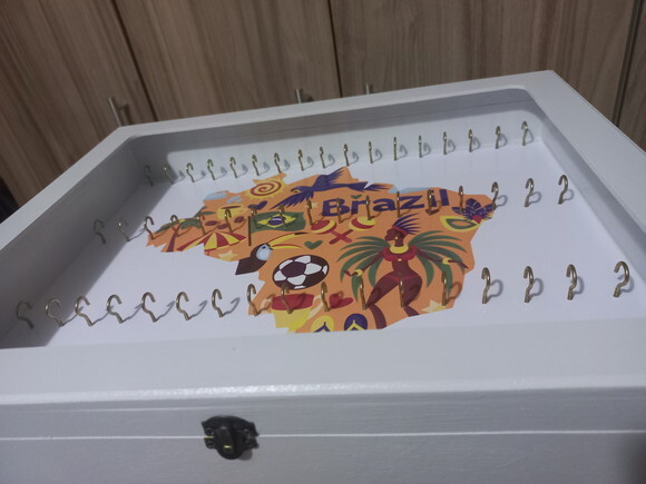 Quadro Porta Chaveiros Personalizado - Estampa do Brasil