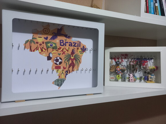 Quadro Porta Chaveiros Personalizado - Estampa do Brasil