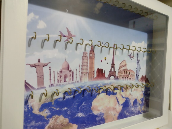 Quadro Porta Chaveiros Personalizado - Tamanho G com Vidro