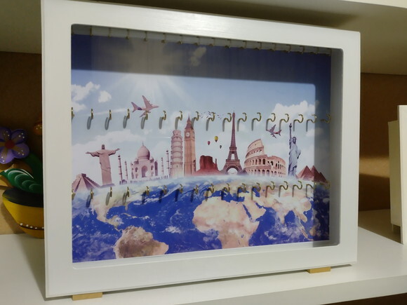Quadro Porta Chaveiros Personalizado - Tamanho G com Vidro