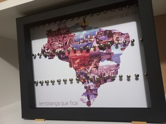 Quadro Porta Chaveiros Personalizado - Tema Brasileiro