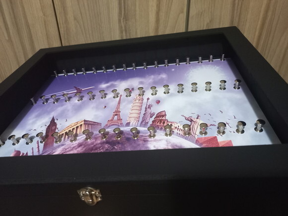 Quadro Porta Chaveiros Personalizado com Vidro - Cor Preta