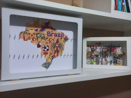 Quadro Porta Chaveiros Personalizado - Estampa do Brasil