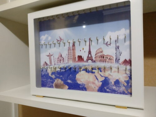 Quadro Porta Chaveiros Personalizado - Tamanho G com Vidro
