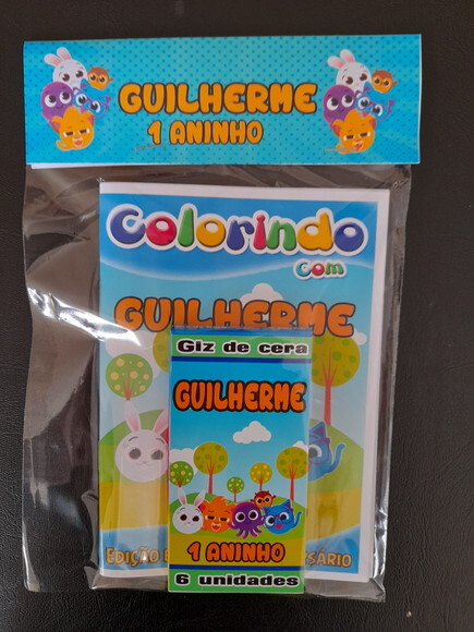 Livro de Colorir com Giz de Cera-bolofofos