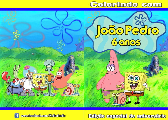Livro de Colorir Personalizado - 16 Páginas - Bob Esponja