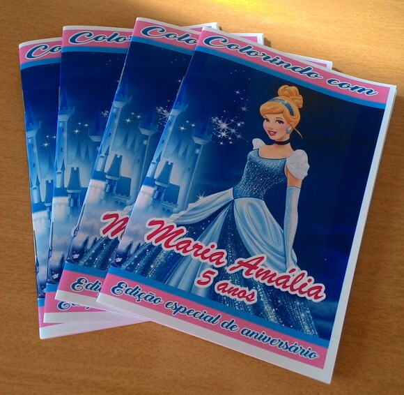 Livro de Colorir Personalizado - 16 Páginas - Cinderela