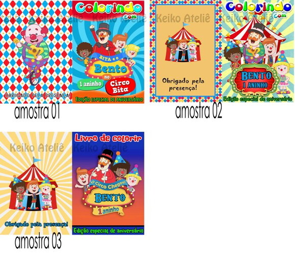 Livro de Colorir Personalizado - 16 Páginas - Circo