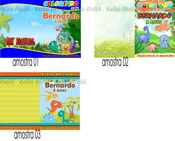 Livro de Colorir Personalizado - 16 Páginas - Dinossauro