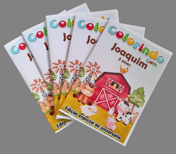 Livro de Colorir Personalizado - 16 Páginas - Fazendinha