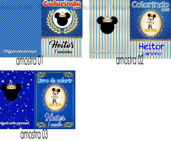 Livro de Colorir Personalizado - 16 Páginas - Mickey