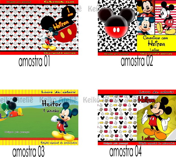 Livro de Colorir Personalizado - 16 Páginas - Mickey