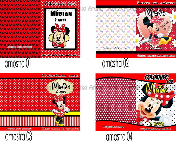 Livro de Colorir Personalizado - 16 Páginas - Minnie